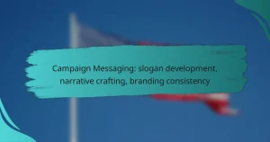 Campaign Messaging: slogan development, narrative crafting, branding consistency
