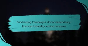 Fundraising Campaigns: donor dependency, financial instability, ethical concerns