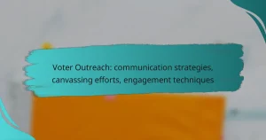 Voter Outreach: communication strategies, canvassing efforts, engagement techniques