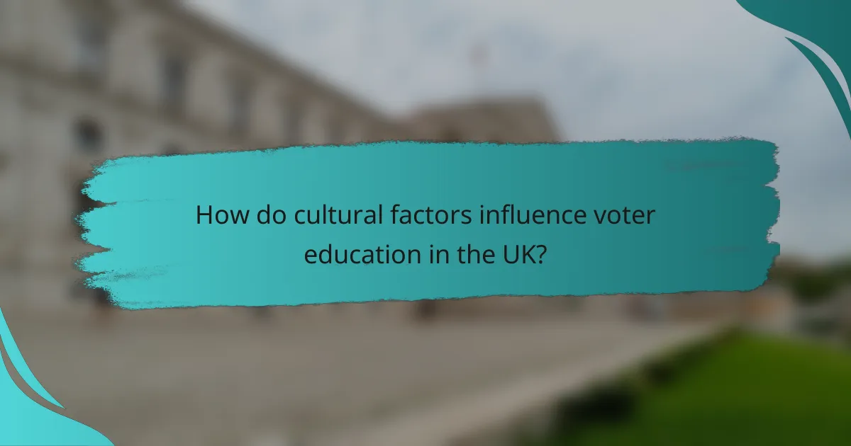 How do cultural factors influence voter education in the UK?