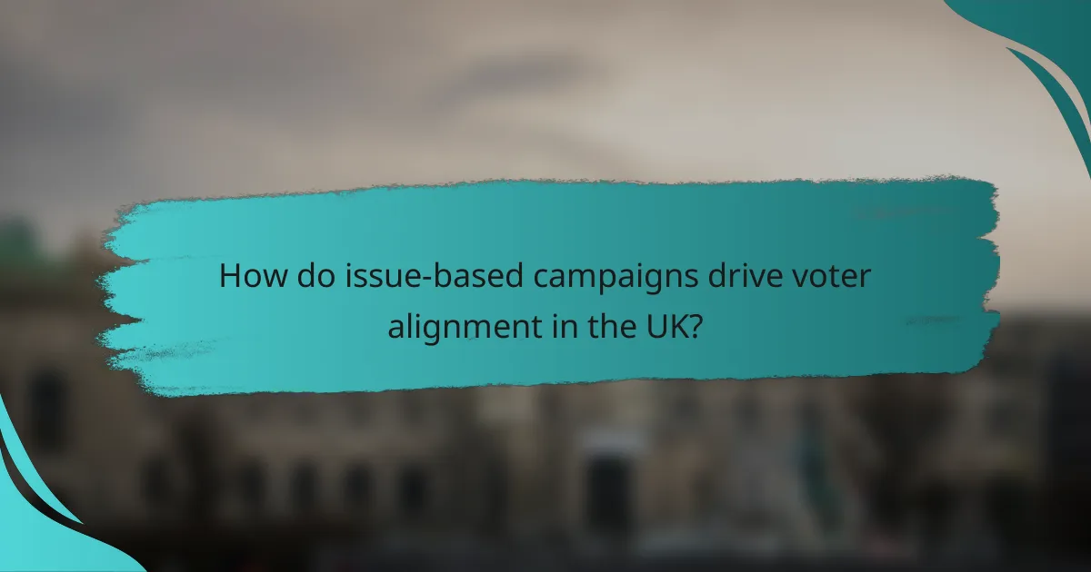 How do issue-based campaigns drive voter alignment in the UK?