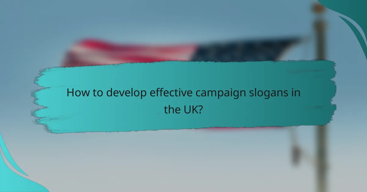 How to develop effective campaign slogans in the UK?