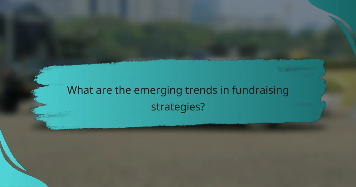 What are the emerging trends in fundraising strategies?