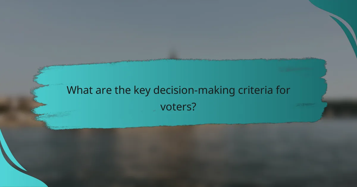 What are the key decision-making criteria for voters?
