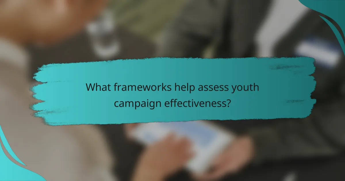 What frameworks help assess youth campaign effectiveness?