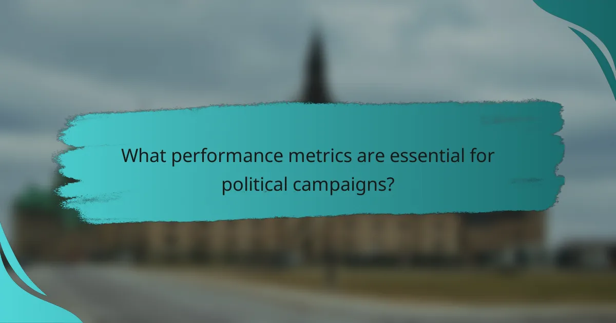 What performance metrics are essential for political campaigns?